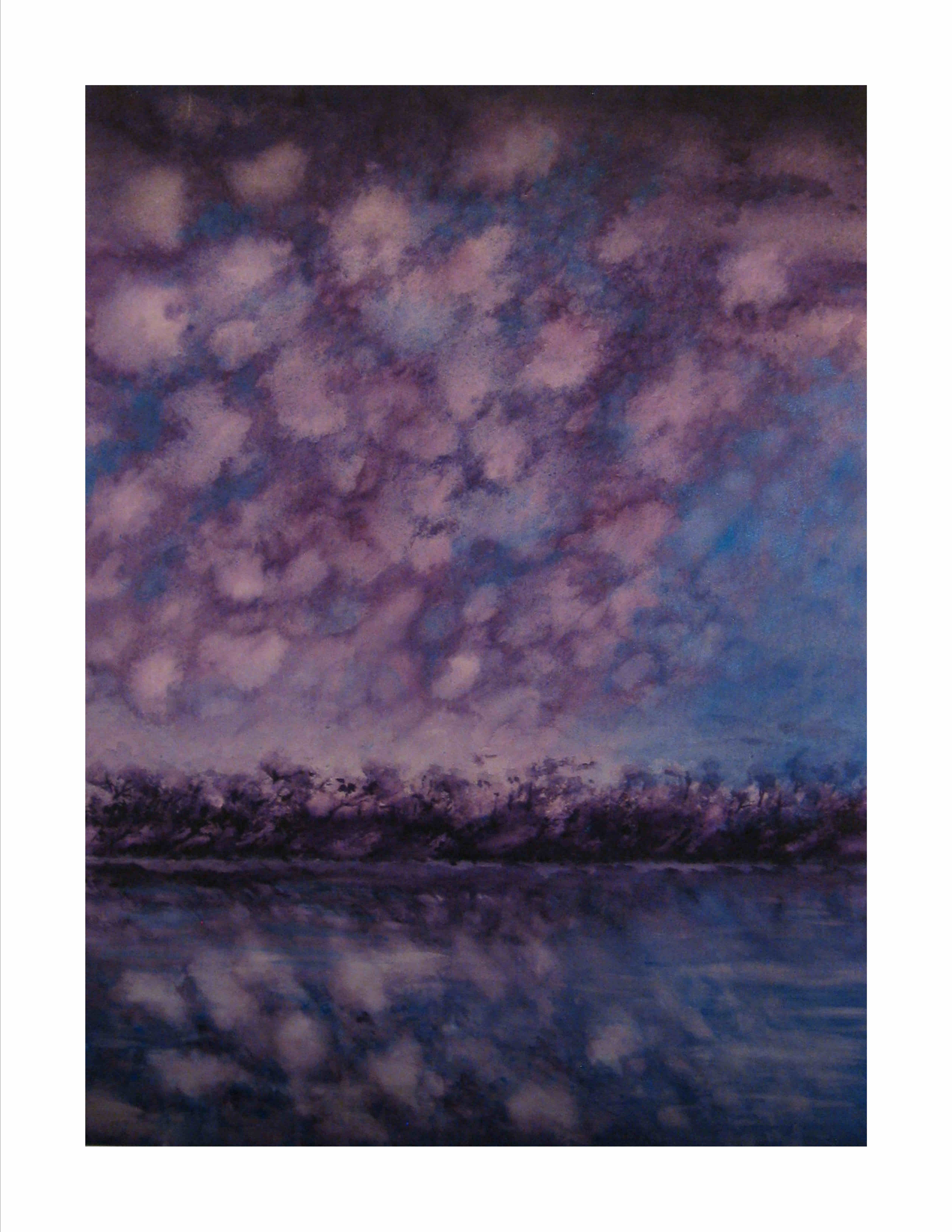 Purple Skies of Hurricane Michael, Clouds over Calm Water