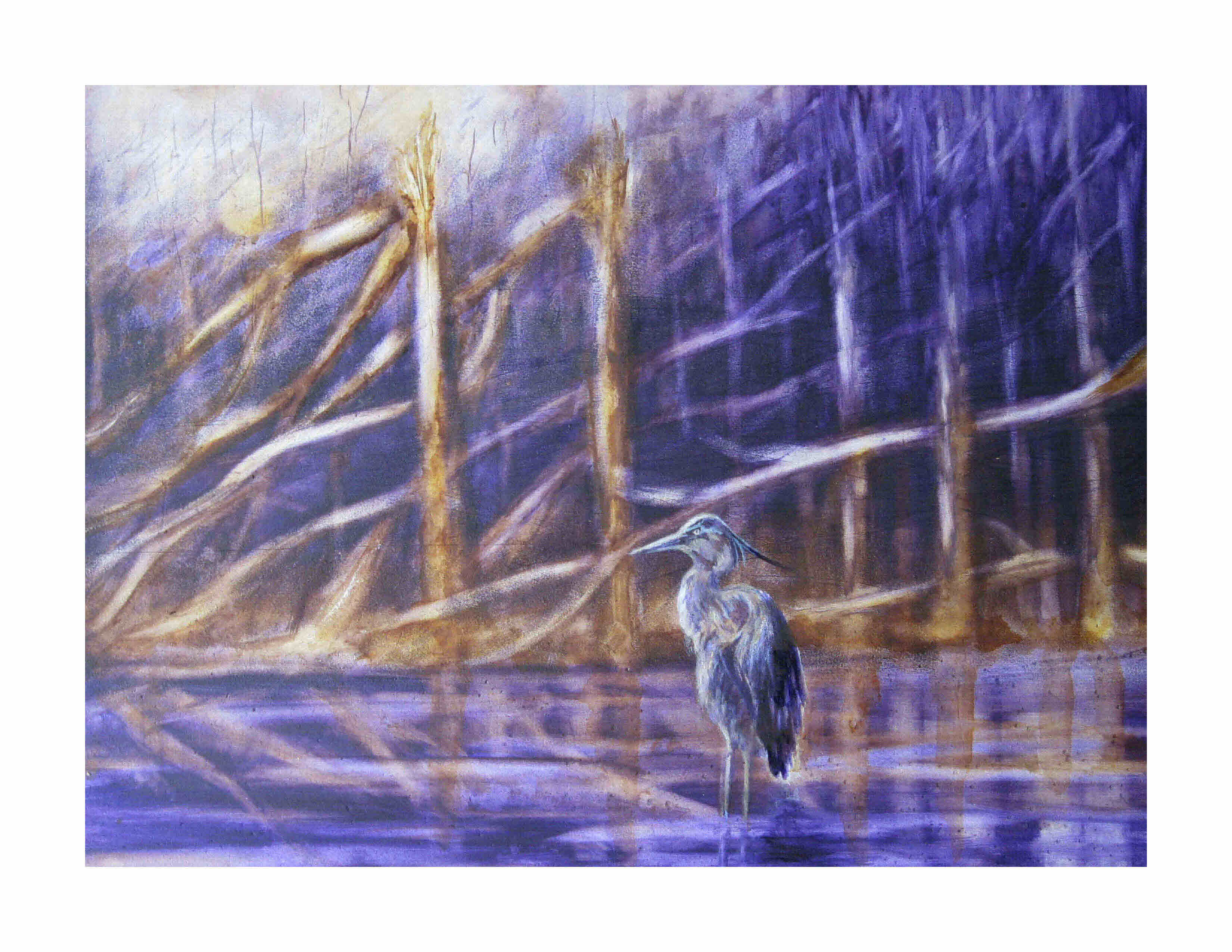 Blue Heron in the Broken Forest 2